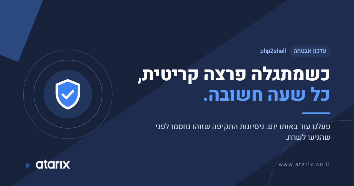 שמתגלה פרצה קריטית, כל שעה חשובה