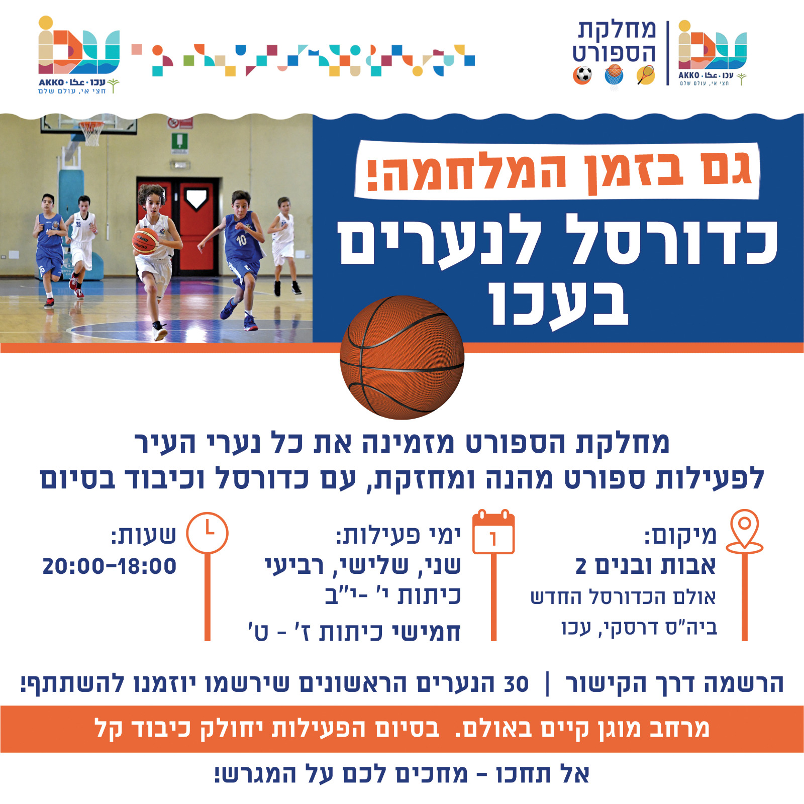 כדורסל לנערים בעכו - כיתות י'-יב'