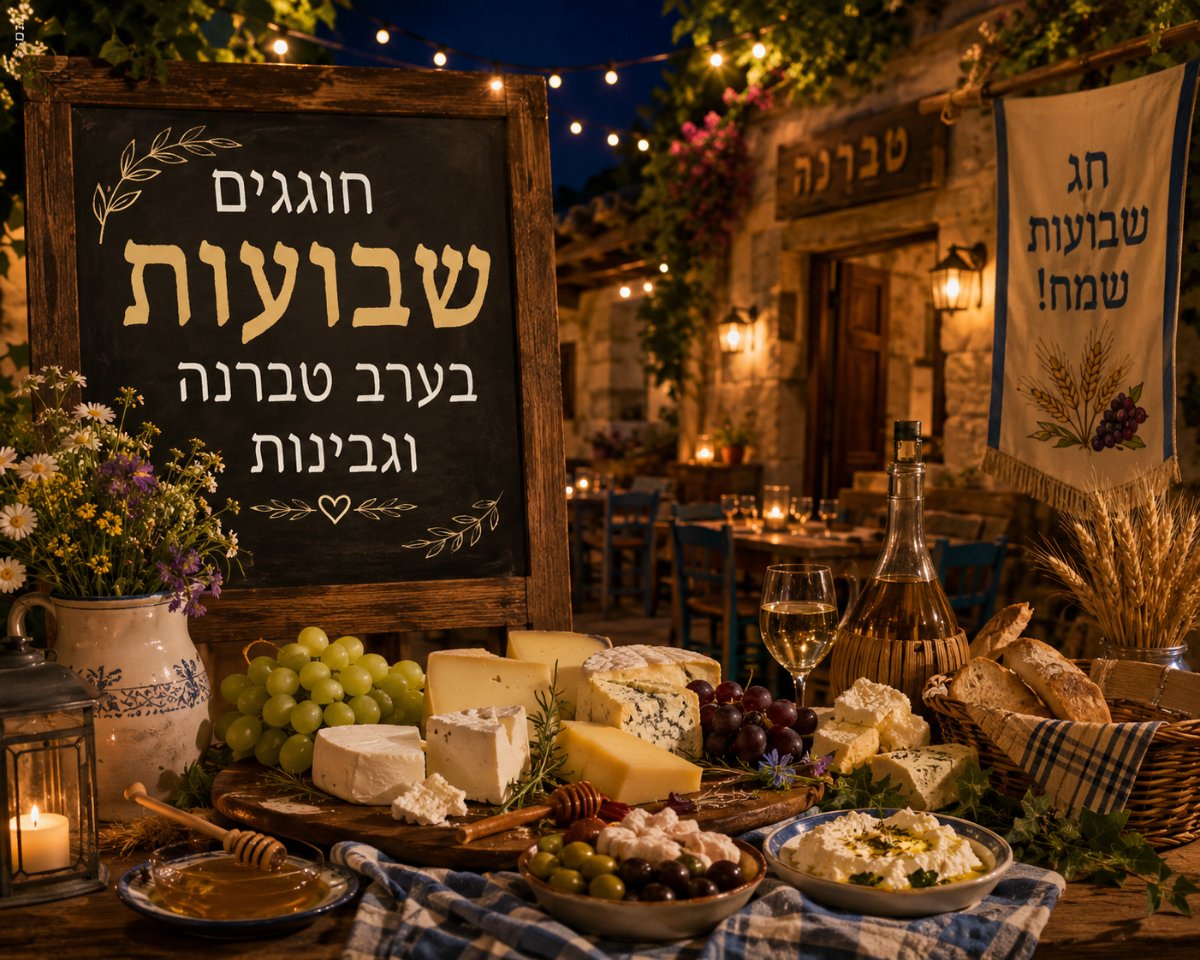 חוגגים שבועות בערב טברנה וגבינות למנויות 