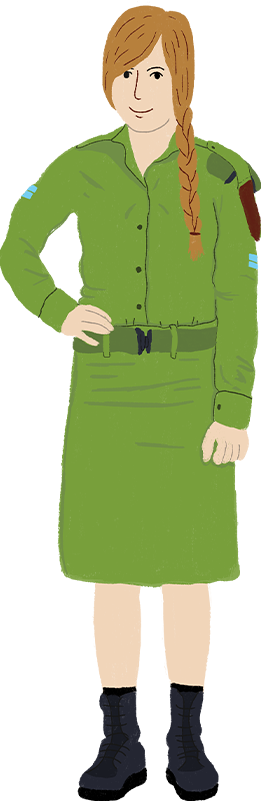 קהוט נושא פרסים לנוער בנושא צה"ל עם המורות החיילות