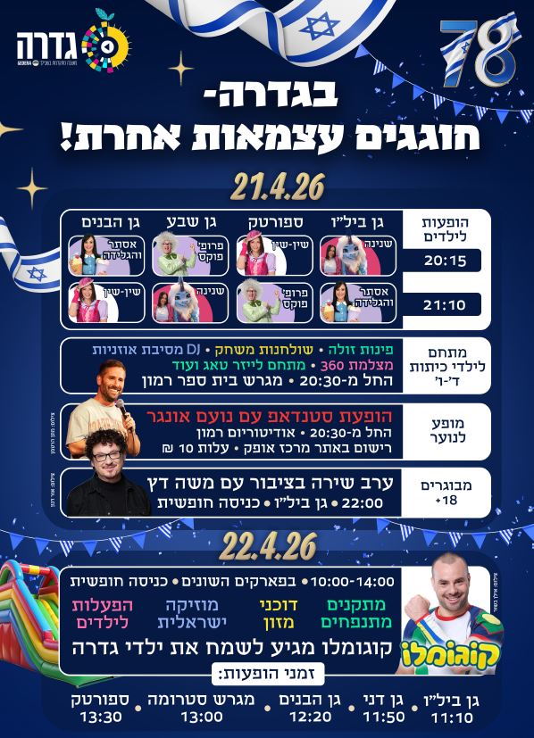 גדרה חוגגת עצמאות